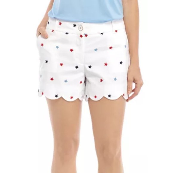 Crown & Ivy Embroidered Americana Stars Shelby Shorts 4 - Picture 3 of 7